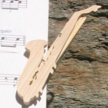 clip de música saxofón hecho a mano saxofonista regalo madera